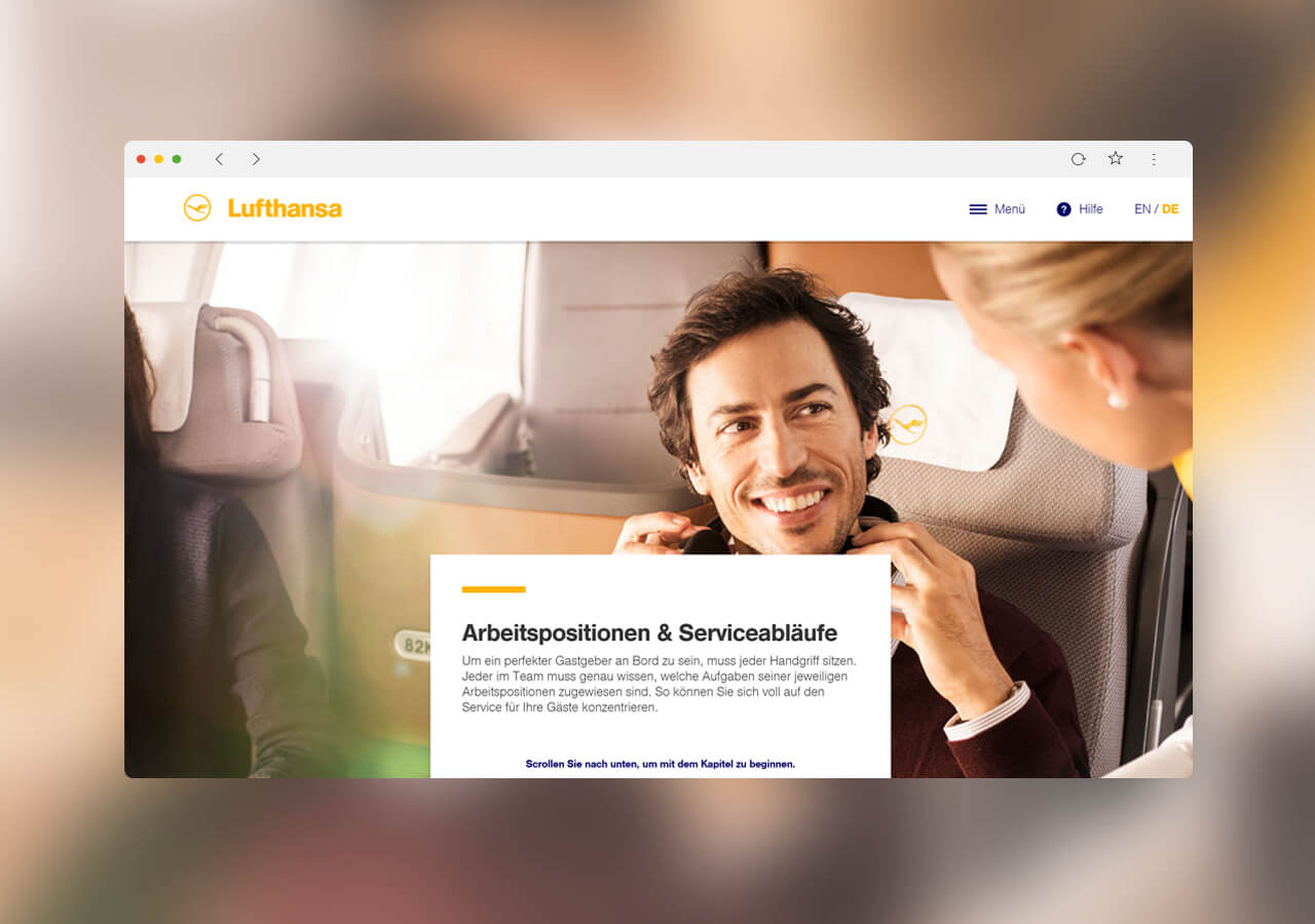 Kapiteleinstieg aus dem Lufthansa Online Training