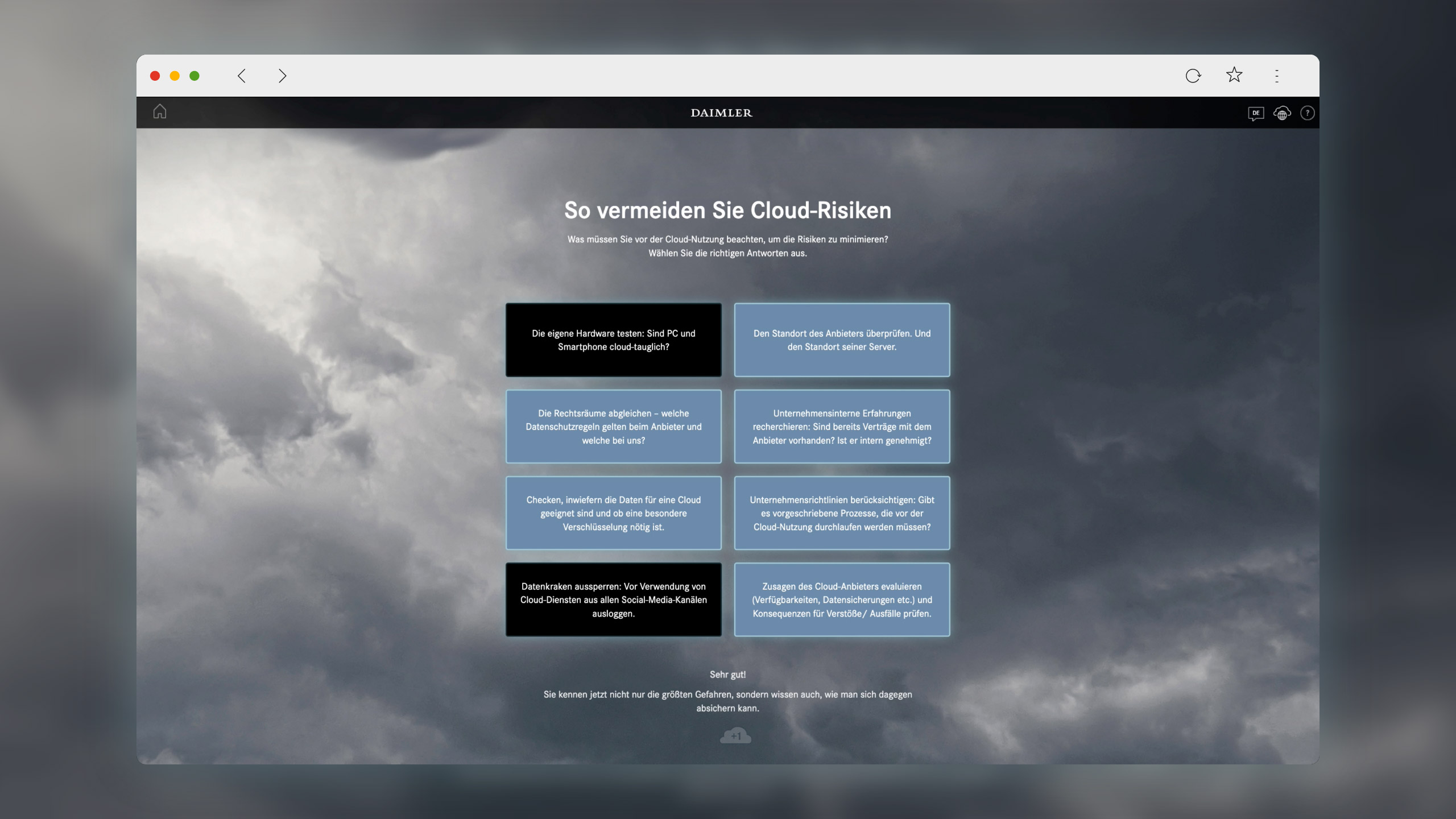 Gamification in Form eines Quiz im Cloud-Computing-E-Learning